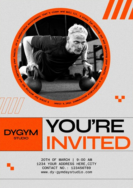 Orange-and-Grey-Gym-Workout-Studio-Fitness-Invitation-Card